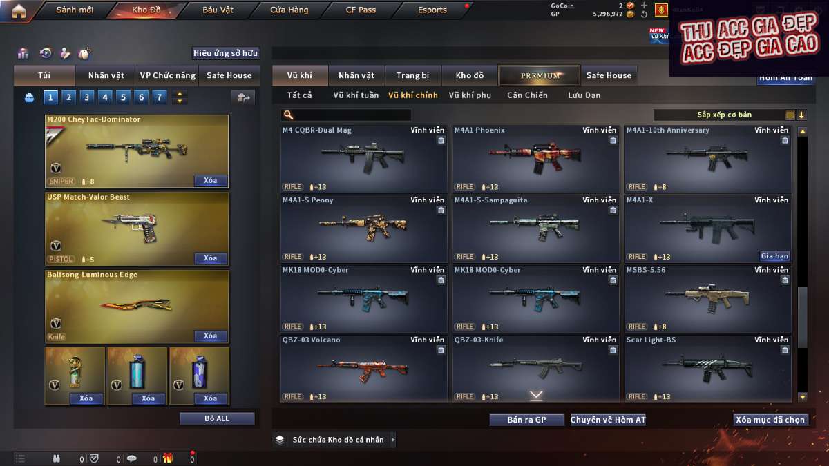 shop acc cf uy tin gia re